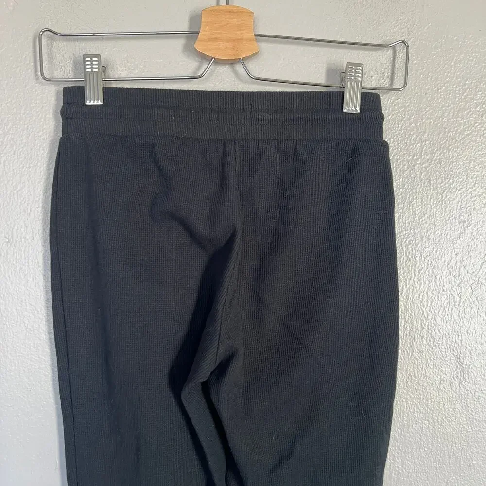 Aritzia Sunday Best Baby Waffle Knit Kick Flare Lounge Pant Black Women's Sz XS